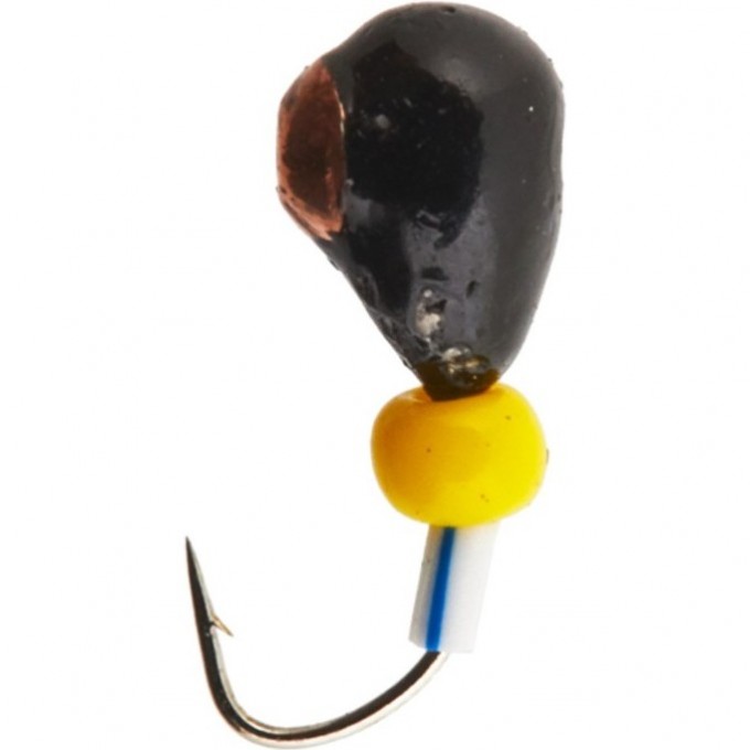 Мормышка вольфрамовая LUCKY JOHN КАПЛЯ с отверстием (коза) с коронкой с бисером 35мм, цвет cu LJ33035-03