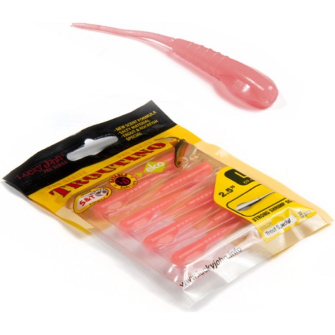 Твистеры съедобные LUCKY JOHN PRO SERIES TROUTINO, 2.5 in (63 мм), цвет s20, 8шт 140126-S20
