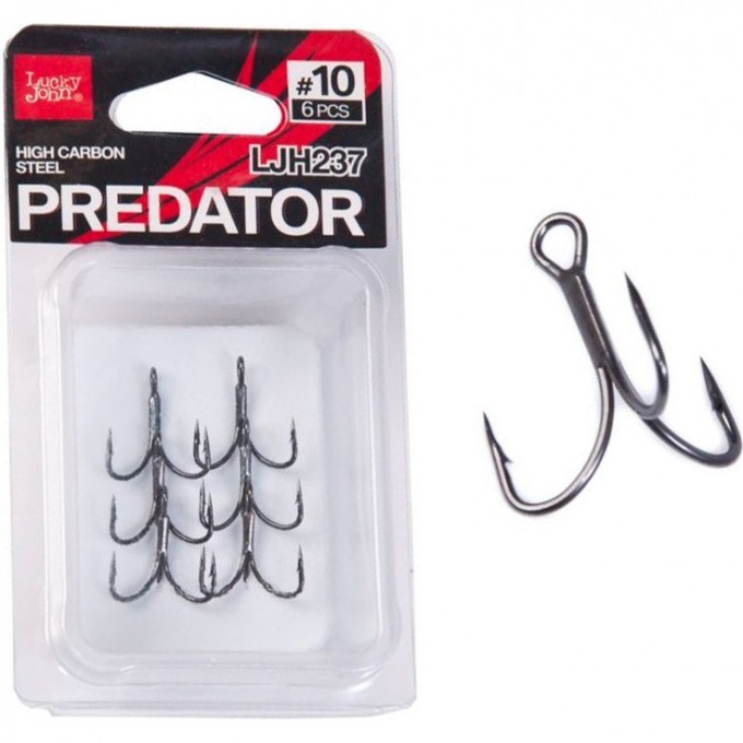 Крючки-тройники LUCKY JOHN PREDATOR LJH237 №10, 6 шт LJH237-010