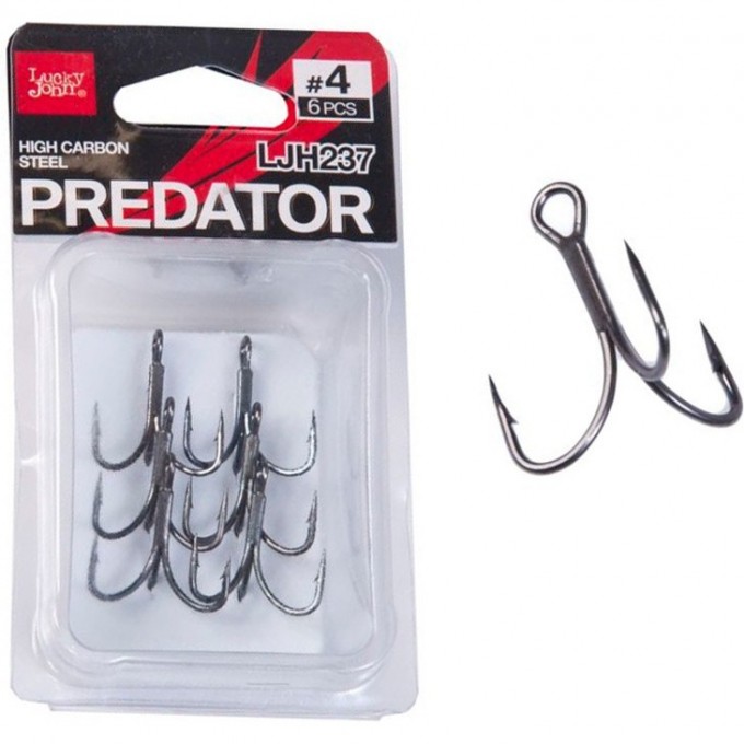 Крючки-тройники LUCKY JOHN PREDATOR LJH237 №4, 6 шт LJH237-004