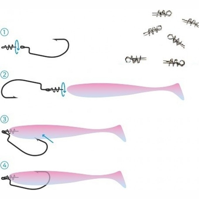 Спирали LUCKY JOHN CORKSCROW KIT M для крепления силиконовых приманок 7шт. LJP5120-M