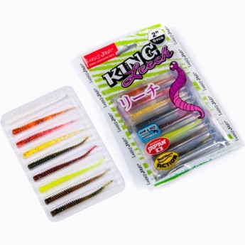 Слаги съедобные искусственные LUCKY JOHN PRO SERIES KING LEECH 2in (5 см), цвет mix1, 9шт.